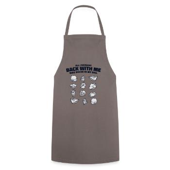 Alles, was ich mitgebracht habe, waren Steine in meiner Tasche Mineral - Kochschürze - Grau - Vorne - AI Model Male 185 dark (185cm)