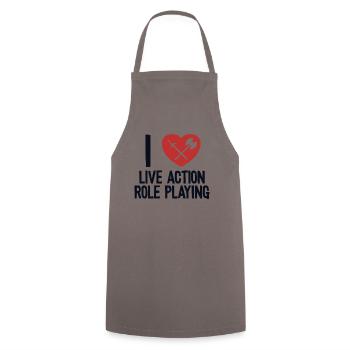 J’adore les armes de GN en prise de rôle en direct - Tablier de cuisine - gris - Devant - AI Model Male 185 dark (185cm)