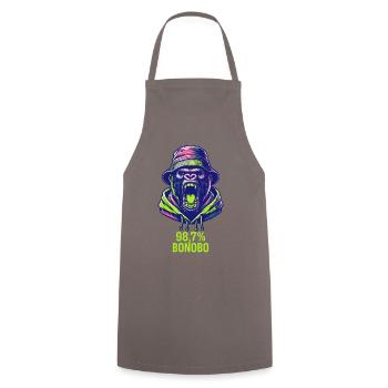 98.7 Bonobo Evolution Chimpanzee Tea - Cooking Apron - grey - Front - AI Model Male 185 dark (185cm)