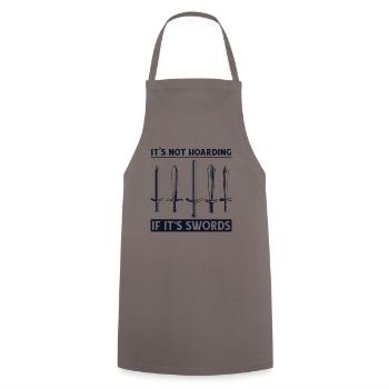 It's Not Hoarding If It's Sword LARPing Armor - Cooking Apron - grey - Front - AI Model Male 185 dark (185cm)