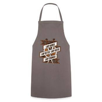 LARP Harder Better Faster Stronger LARPing Armor - Cooking Apron - grey - Front - AI Model Male 185 dark (185cm)