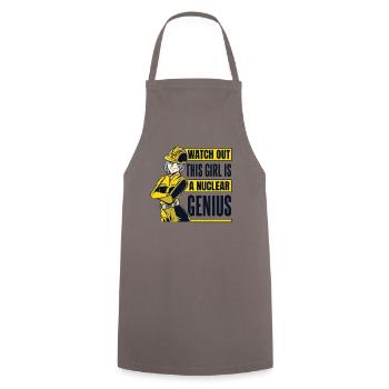 This Girl Is A Nuclear Genuis Energy Nuclear - Cooking Apron - grey - Front - AI Model Male 185 dark (185cm)