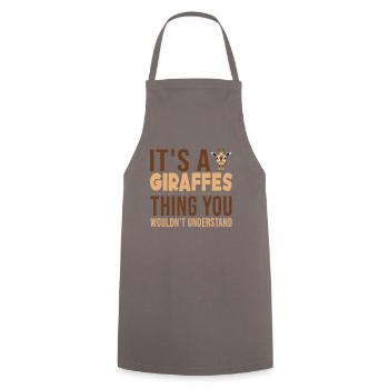 It's a Giraffes Thing African Giraffidae Nubian - Cooking Apron - grey - Front - AI Model Male 185 dark (185cm)