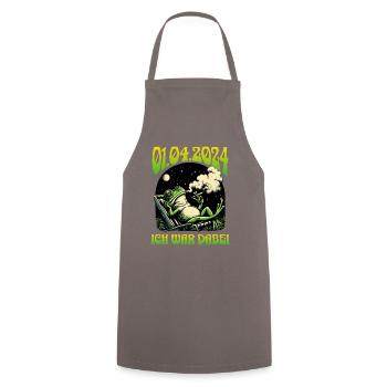 Legalization 2024 Cannabis Tea - Cooking Apron - grey - Front - AI Model Male 185 dark (185cm)