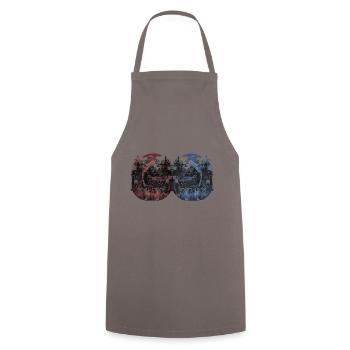 Deer Deer Roebuck Vintage Retro Woodland Animals - Cooking Apron - grey - Front - AI Model Male 185 dark (185cm)