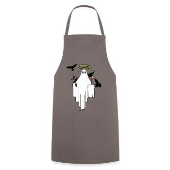 Holy Spirit Enlightenment Halo Cross - Cooking Apron - grey - Front - AI Model Male 185 dark (185cm)