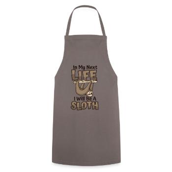 Dans ma prochaine vie, je serai un paresseux Pilosa Folivora - Tablier de cuisine - gris - Devant - AI Model Male 185 dark (185cm)
