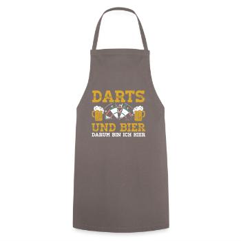 Darts und Bier Lustiges Dartshirt - Kochschürze - Grau - Vorne - AI Model Male 185 dark (185cm)