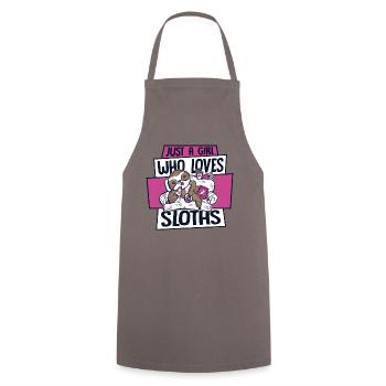 Girl Who Loves Sloths Pilosa Folivora - Cooking Apron - grey - Front - AI Model Male 185 dark (185cm)