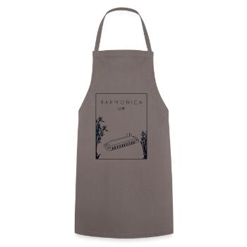 Harmonica chinois Hanzi bouche harpe harmoniste - Tablier de cuisine - gris - Devant - AI Model Male 185 dark (185cm)