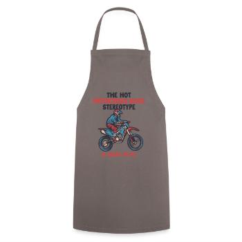 Le stéréotype du pilote de motocross est basé sur Me Racing - Tablier de cuisine - gris - Devant - AI Model Male 185 dark (185cm)
