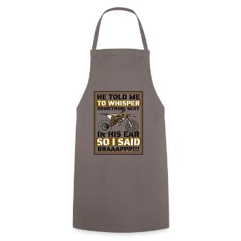 Whisper Something Sexy Racing Supermoto - Cooking Apron - grey - Front - AI Model Male 185 dark (185cm)