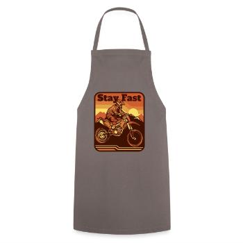 Stay Fast Motorcycle Racing Supermoto Riders - Cooking Apron - grey - Front - AI Model Male 185 dark (185cm)