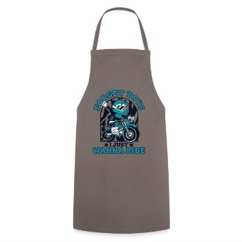 Forget Toys I Just Wanna Ride Motorcycle Racing - Cooking Apron - grey - Front - AI Model Male 185 dark (185cm)