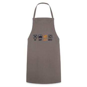 Manger Sommeil Gecko Répéter Lézard Gekkota À Crête - Tablier de cuisine - gris - Devant - AI Model Male 185 dark (185cm)