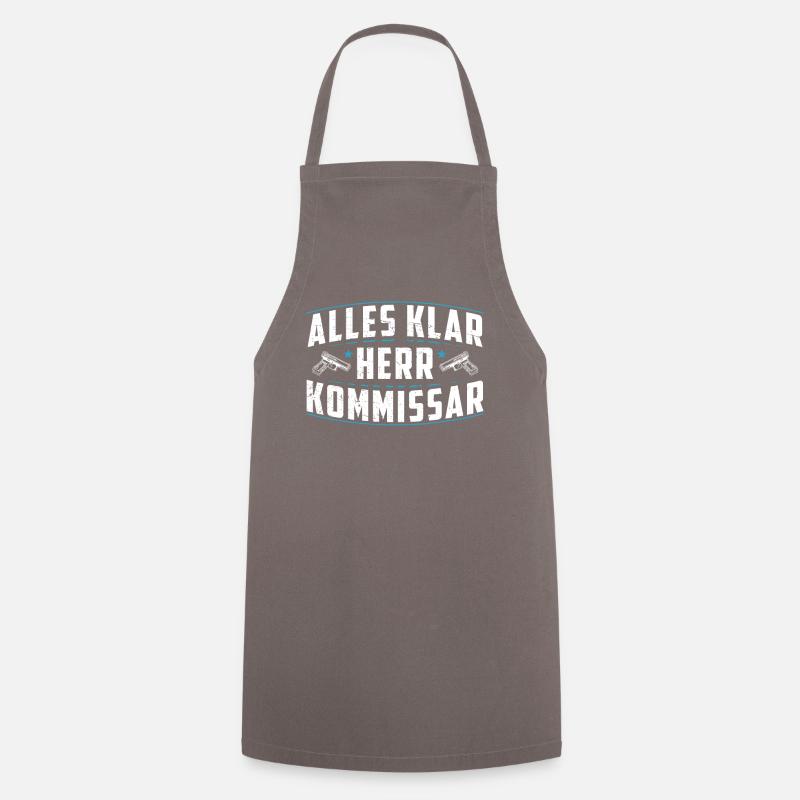 Retro 80er Polizei Humor Tee - Kochschürze - Grau