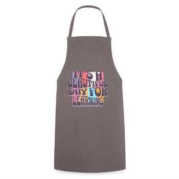 T-shirt « it’s A Beautiful Day Learning » - Tablier de cuisine - gris - Devant - AI Model Male 185 dark (185cm)