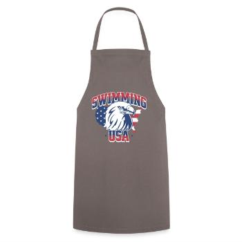 Riot Usa Swim T-shirt - Cooking Apron - grey - Front - AI Model Male 185 dark (185cm)