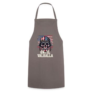 T-shirt patriotique Valhalla avec drapeau des États-Unis - Tablier de cuisine - gris - Devant - AI Model Male 185 dark (185cm)