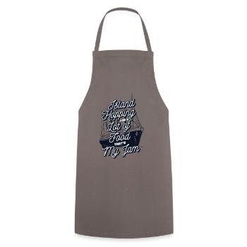 Island Hopping And A Lot Of Food Cruise Ship - Cooking Apron - grey - Front - AI Model Male 185 dark (185cm)
