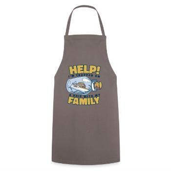 I'm Trapped On A Ship With My Family Cruise - Cooking Apron - grey - Front - AI Model Male 185 dark (185cm)