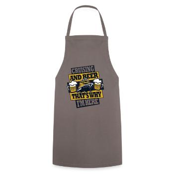 Croisière Et Bière, c’est pourquoi je suis ici Croisière - Tablier de cuisine - gris - Devant - AI Model Male 185 dark (185cm)