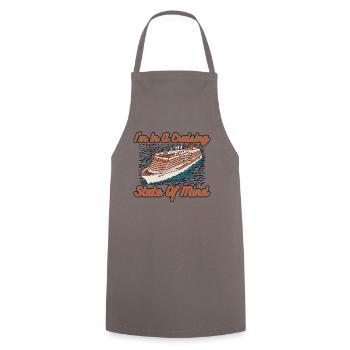I'm In A Cruising State Of Mind Cruise Ship - Cooking Apron - grey - Front - AI Model Male 185 dark (185cm)