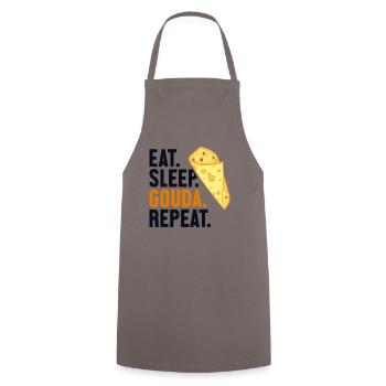 Eat Sleep Gouda Repeat Maker Queso Cheesemonger - Cooking Apron - grey - Front - AI Model Male 185 dark (185cm)