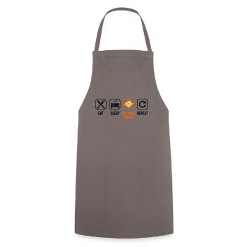 Eat Sleep Eat More Gouda Repeat Maker Queso Gouda - Cooking Apron - grey - Front - AI Model Male 185 dark (185cm)