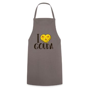 J’aime le Gouda Queso Fromager Amant le Gouda - Tablier de cuisine - gris - Devant - AI Model Male 185 dark (185cm)