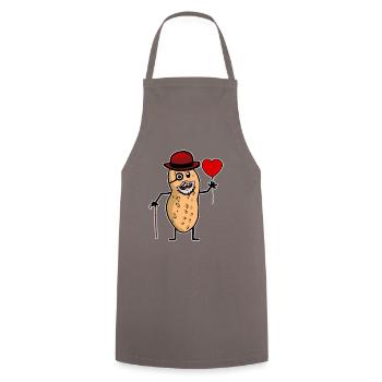 Cacahuète grand-père grand-père coeur anniversaire noix - Tablier de cuisine - gris - Devant - AI Model Male 185 dark (185cm)