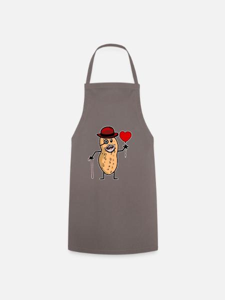 Peanut Grandpa Grandfather Heart Birthday Nut - Cooking Apron - grey