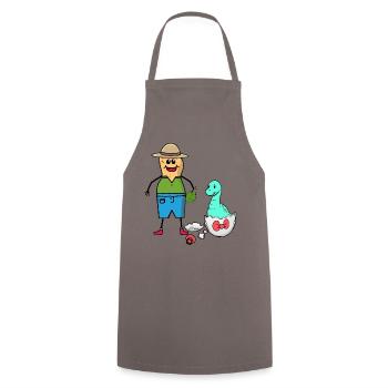 Cacahuète Zookeeper Dino bébé oeuf de naissance - Tablier de cuisine - gris - Devant - AI Model Male 185 dark (185cm)