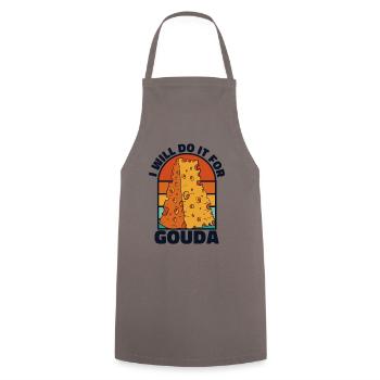 Je le ferai pour le fromager Gouda Queso - Tablier de cuisine - gris - Devant - AI Model Male 185 dark (185cm)