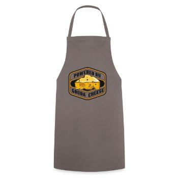 Powered By Gouda Cheese Maker Queso Lover Gouda - Cooking Apron - grey - Front - AI Model Male 185 dark (185cm)
