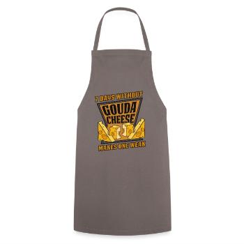 7 jours sans gouda font un queso faible - Tablier de cuisine - gris - Devant - AI Model Male 185 dark (185cm)