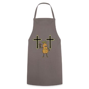 Peanut Halo Crosses Cross Crucifix - Cooking Apron - grey - Front - AI Model Male 185 dark (185cm)