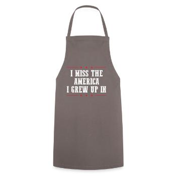 T-shirt rétro usa nostalgie - Tablier de cuisine - gris - Devant - AI Model Male 185 dark (185cm)