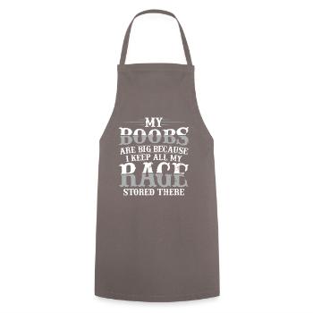 Humorous Boob Rage T-shirt - Cooking Apron - grey - Front - AI Model Male 185 dark (185cm)