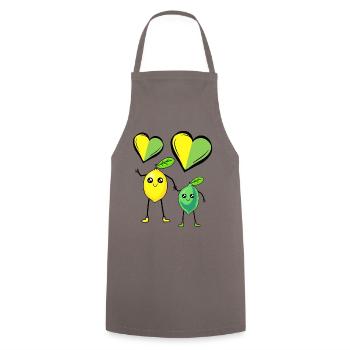 Lemon, Lemon, Fruit, Fruit, Fruit, Lemon - Cooking Apron - grey - Front - AI Model Male 185 dark (185cm)