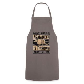 Je me demande si mon tatou pense à moi aussi - Tablier de cuisine - gris - Devant - AI Model Male 185 dark (185cm)