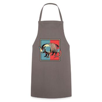 Armadillo Portrait Pink Fairy Chlamyphoridae - Cooking Apron - grey - Front - AI Model Male 185 dark (185cm)