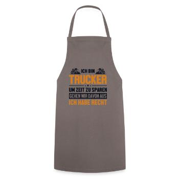 Trucker hat immer Recht Trucker Truckie Legends - Cooking Apron - grey - Front - AI Model Male 185 dark (185cm)