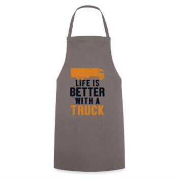 Life is Better with a Truck Trucker Legends Truck - Cooking Apron - grey - Front - AI Model Male 185 dark (185cm)
