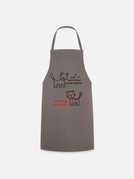Guten Morgen Hund und Katze - Kochschürze - Grau