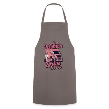 Real Women Drive Big Rigs Trucker Legends Lover - Cooking Apron - grey - Front - AI Model Male 185 dark (185cm)