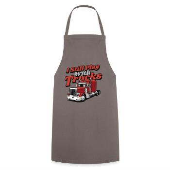 I Still Play With Trucks Trucker Truckie Lover - Cooking Apron - grey - Front - AI Model Male 185 dark (185cm)