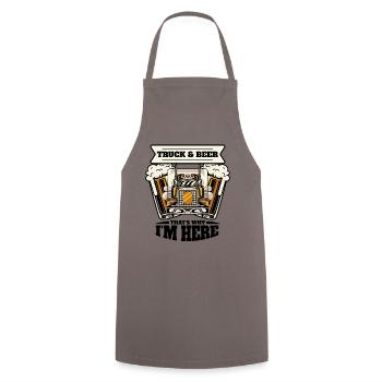 Camions et bière C'est pourquoi je suis ici Camionneur Camion - Tablier de cuisine - gris - Devant - AI Model Male 185 dark (185cm)