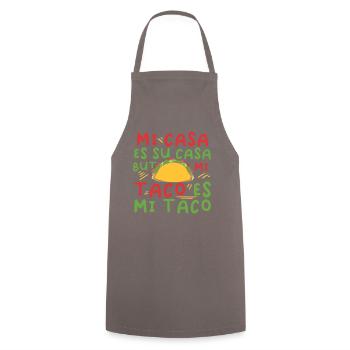 SimpleTaco Hospitality Humor T-shirt - Cooking Apron - grey - Front - AI Model Male 185 dark (185cm)