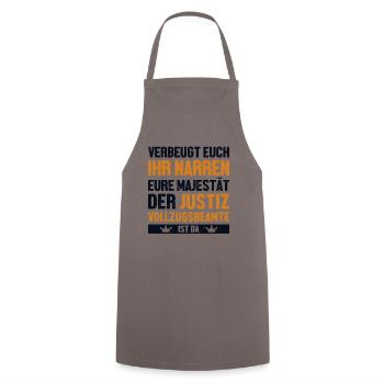 Verbeugt Euch Ihr Narren Officier de police - Tablier de cuisine - gris - Devant - AI Model Male 185 dark (185cm)